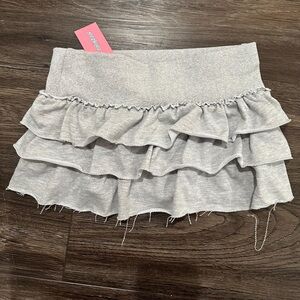 Edikted Light Gray Layered Mini Skirt